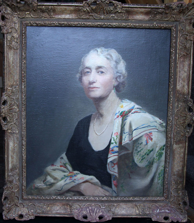 Mrs Willis Exhibited oil portrait by Alice Mary Burton at Richard Taylor Fine Art