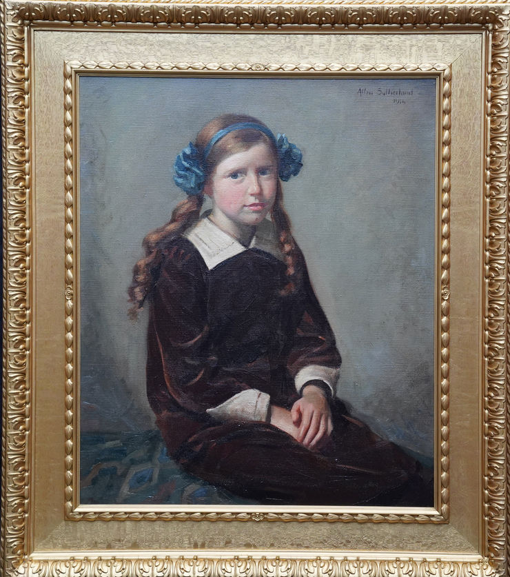 Scottish Portrait of a Young Girl by Allan Sutherland at Richard Taylor Fine Art