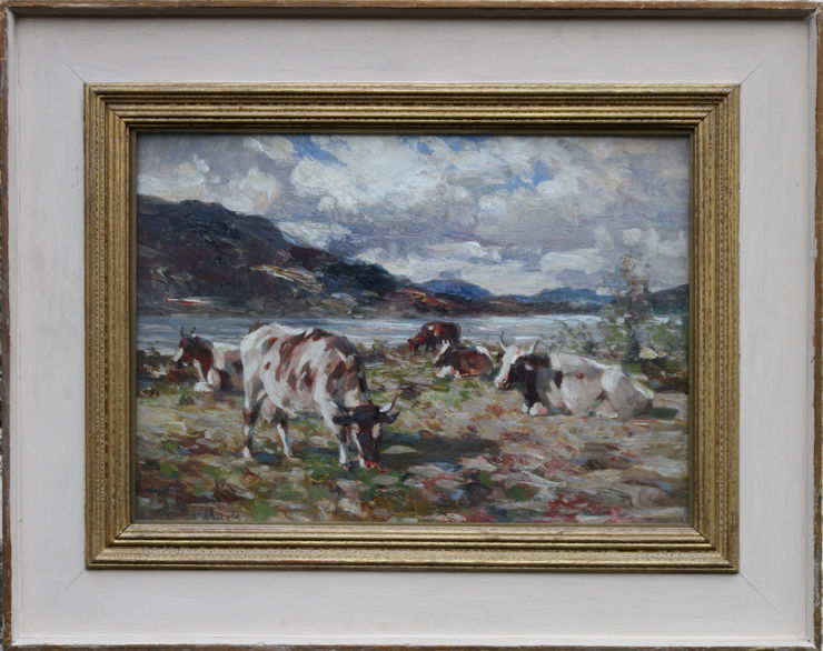 andrew douglas -socttish  impressionist highland cattle -richard taylor fine art