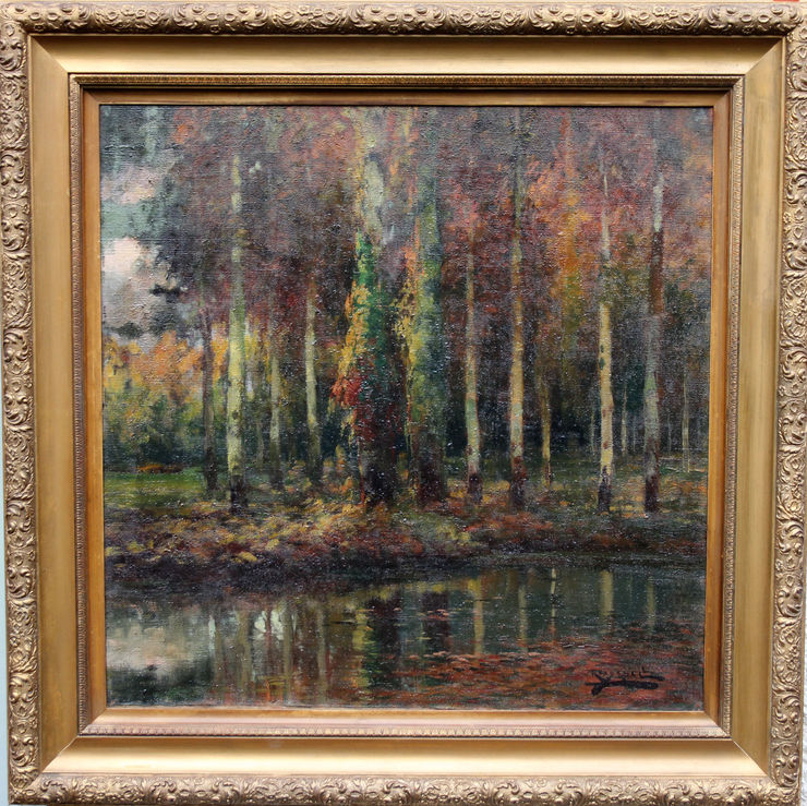 Spanish Impressionist Wooded Landscape by Antonio Ross Y Guell at Richard Taylor Fine Art