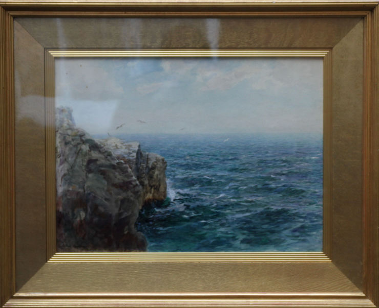 Atlantic Coast Victorian seascape by Arthur Hopkins at Richard Taylor Fine Art