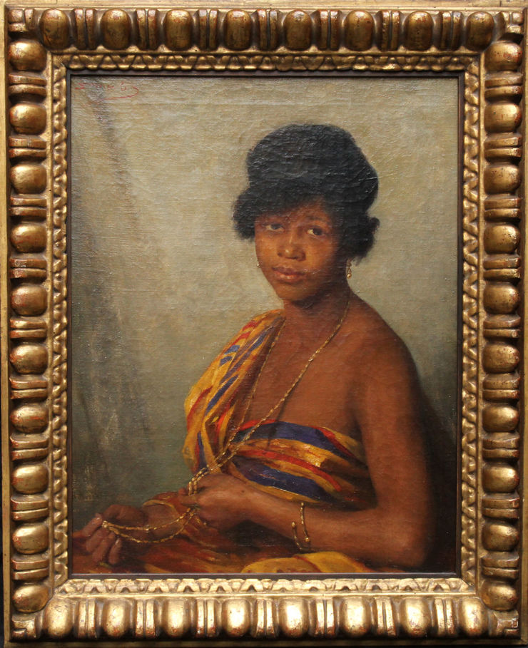 Portrait of Gold Coast Woman Scottish 1900 oil by Beatrice Bright at Richard Taylor Fine Art