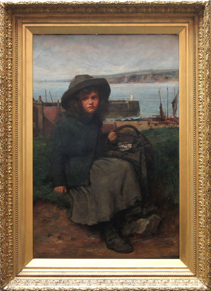 Fisher Girl Victorian portrait genre Scottish marine oil by Charles Andrew Sellar at  Richard Taylor Fine Art