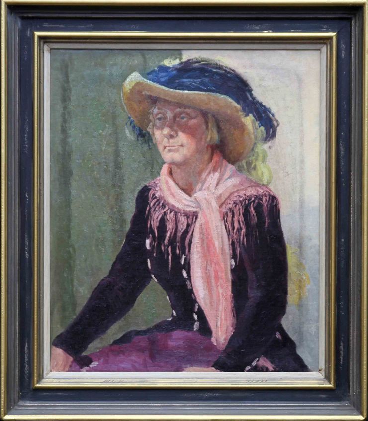 Portrait of a Lady in a Hat by Constance Anne Parker at Richard Taylor Fine Art