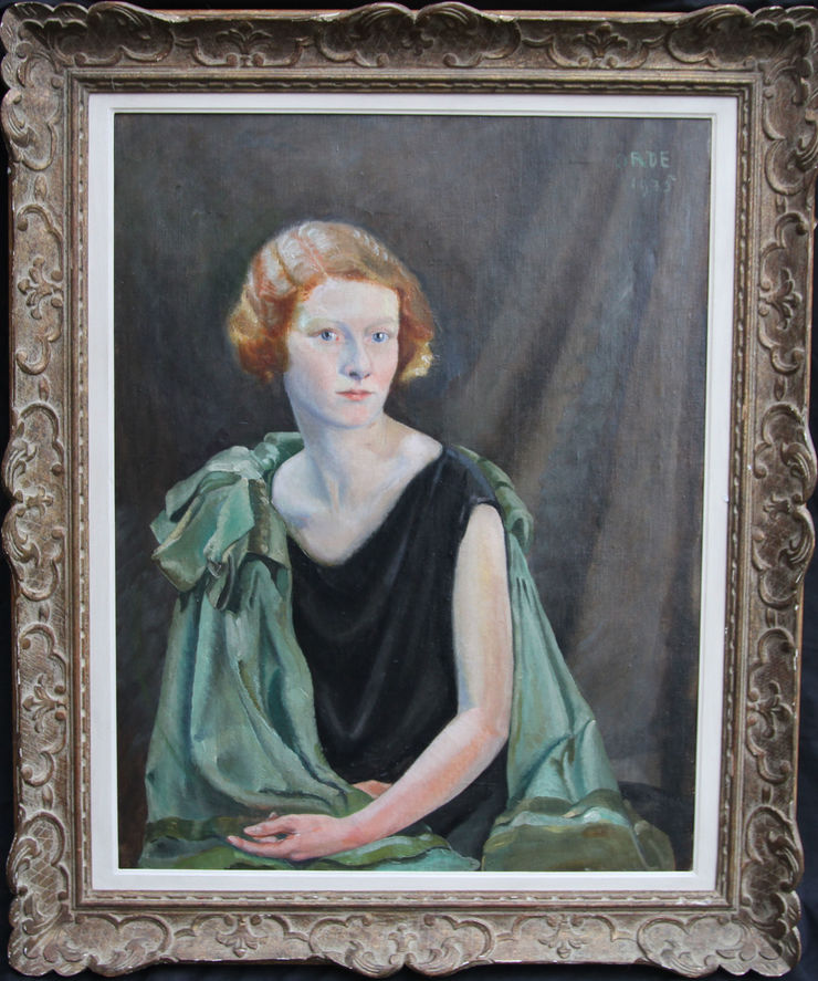 Art Deco Woman in Black Portrait by Cuthbert Orde at Richard Taylor Fine Art