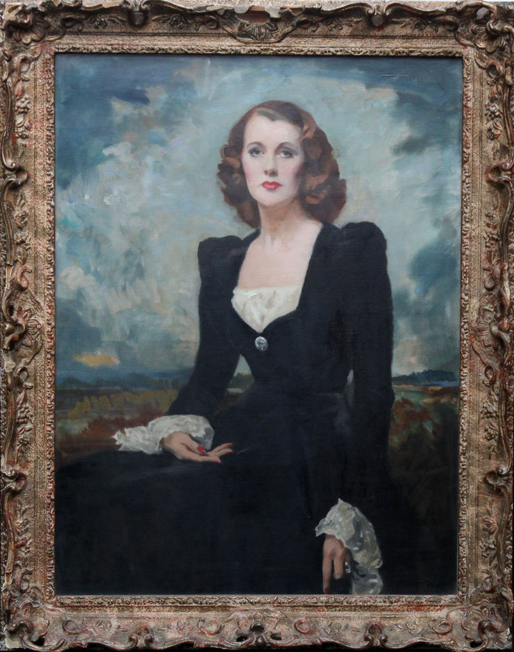 Portrait of a Lady Thelma Gilmour Smith by Scottish artist David Cowan Dobson at Richard Taylor Fine Art