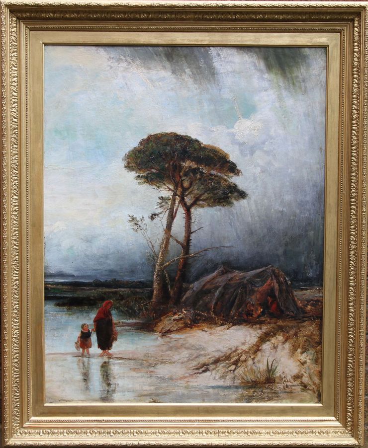 Rainy Landscape Victorian British Impressionist oil by David Cox at Richard Taylor Fine Art