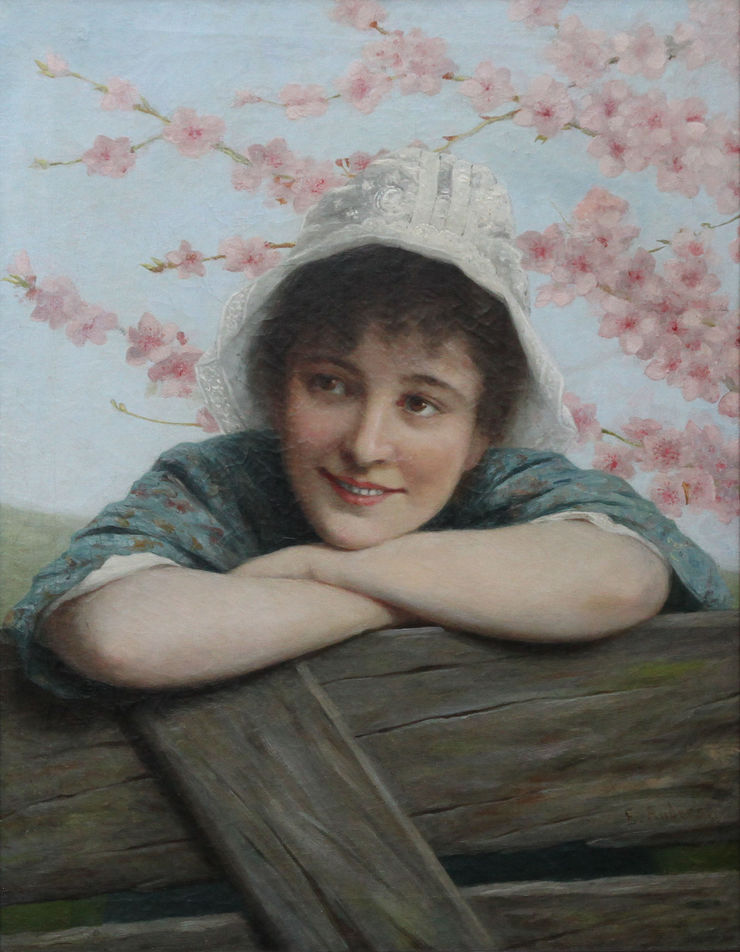 Girl under Blossom by Ernest Anders Richard Taylor Fine Art