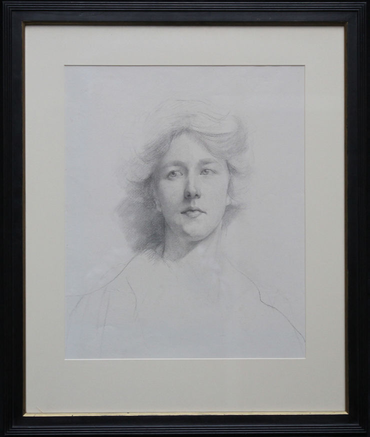 Edwardian Self Portrait Drawing by Estella Canziani at Richard Taylor Fine Art