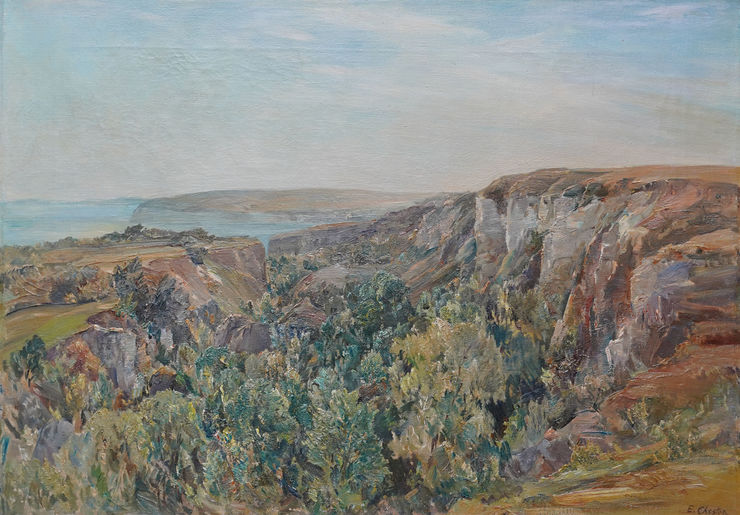 Coastal Landscape 1920's Devon by  Evelyn Cheston Richard Taylor Fine Art