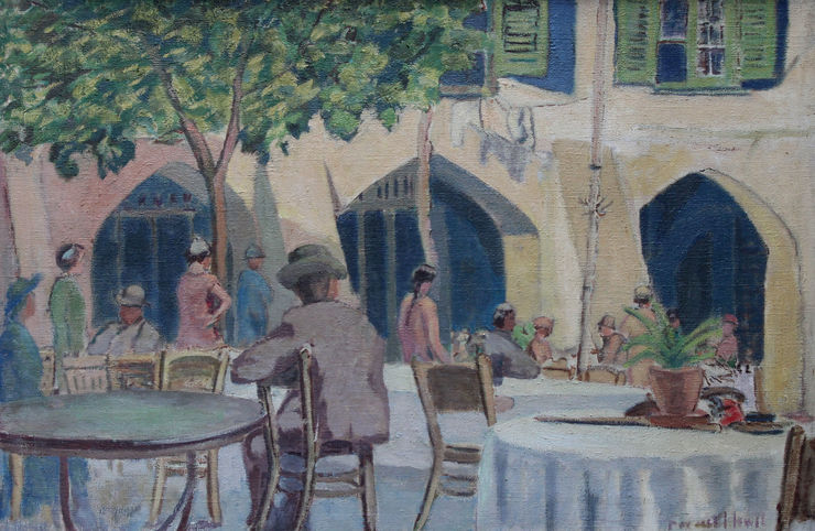 Cafe Porto Fino Italy by Forrest Hewit Richard Taylor Fine Art