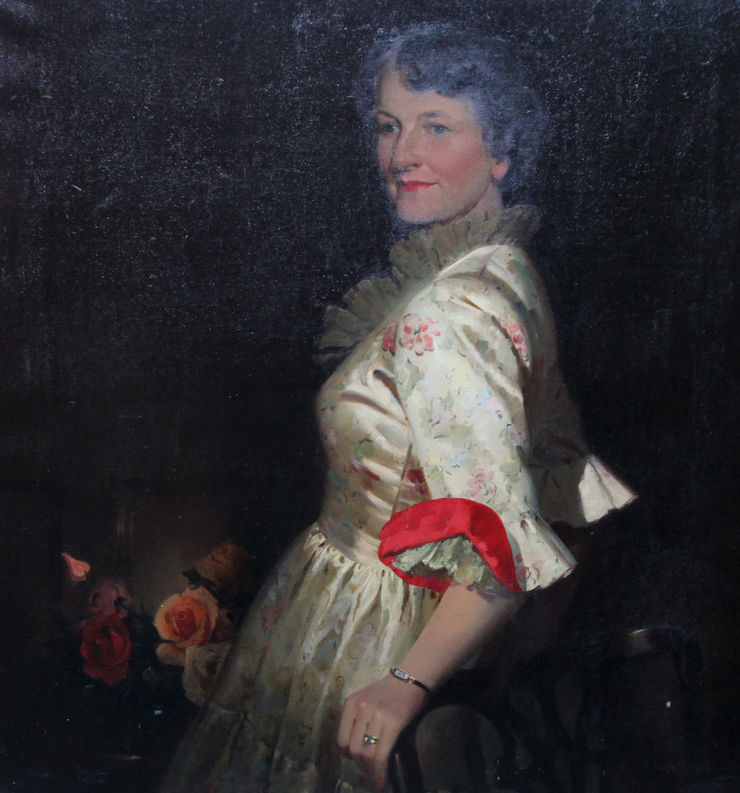 frank oldham - portrait - the artists wife - richard taylor fine art