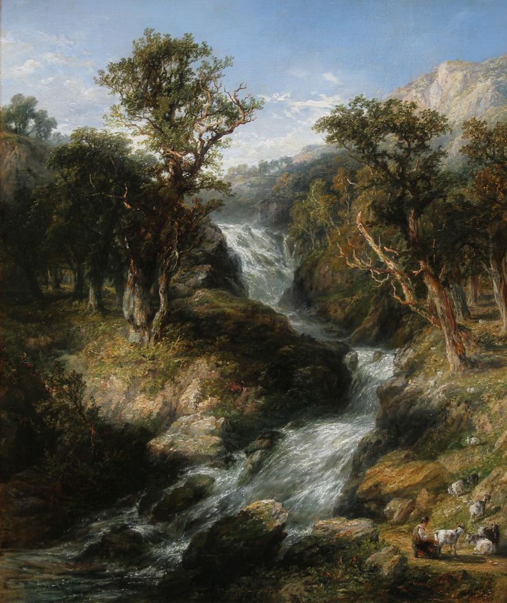 Waterfall Wales Landscape By Frederick Henry Henshaw Richard Taylor Fine Art