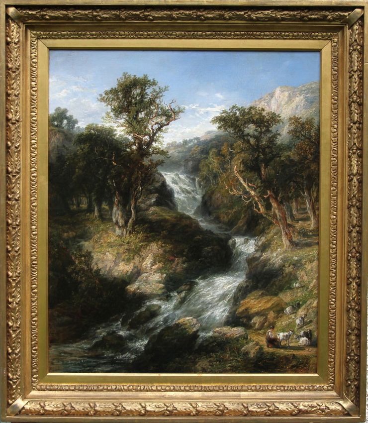 Waterfall Wales By Frederick Henry Henshaw at Richard Taylor Fine Art