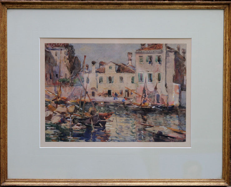 Fishing Boats Venice by Frederick William Jackson at Richard Taylor Fine Art