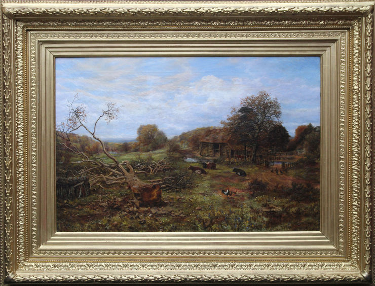 Victorian British Landscape with Cattle by George William Mote at Richard Taylor Fine Art