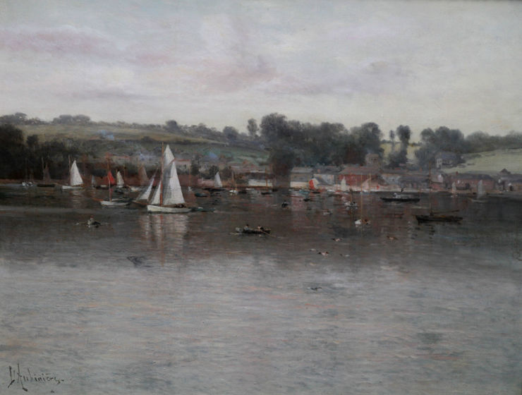 British Impressionist River by Georgina Martha de L'Aubiniere Richard Taylor Fine Art
