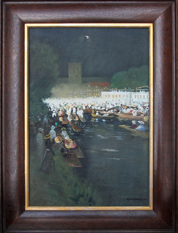 Edwardian Impressionist Henley Regatta by Hans Jacob Hansen at Richard Taylor Fine Art