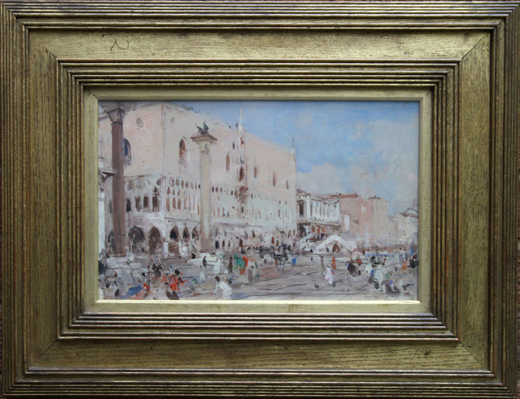 Venice Italy British Impressionist Victorian oil painting by Hans Trier at Richard Taylor Fine Art