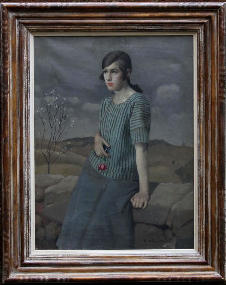 Portrait of Clara by Harold Harvey at Richard Taylor Fine Art