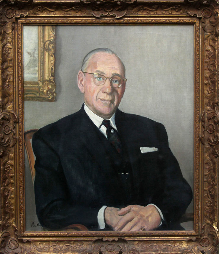 Male Portrait by Harry Rutherford Manchester Academy president at Richard Taylor Fine Art