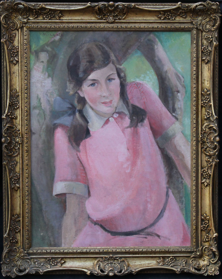 Girl in Pink Portrait by Helen Wingate at Richard Taylor Fine Art