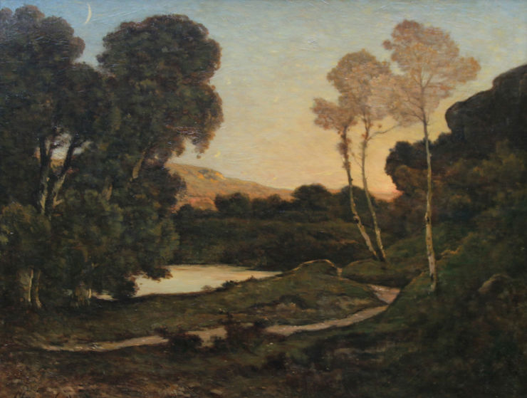 French Barbizon Sunset Landscape by Henri Joseph Harpignies Richard Taylor Fine Art