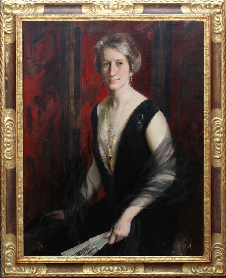 British 1920's Female Portrait by James Peter Quinn Australian at Richard Taylor Fine Art