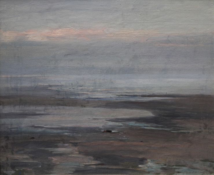 John Campbell Mitchell - Ebbing Tide, Cramond - Richard Taylor Fine Art