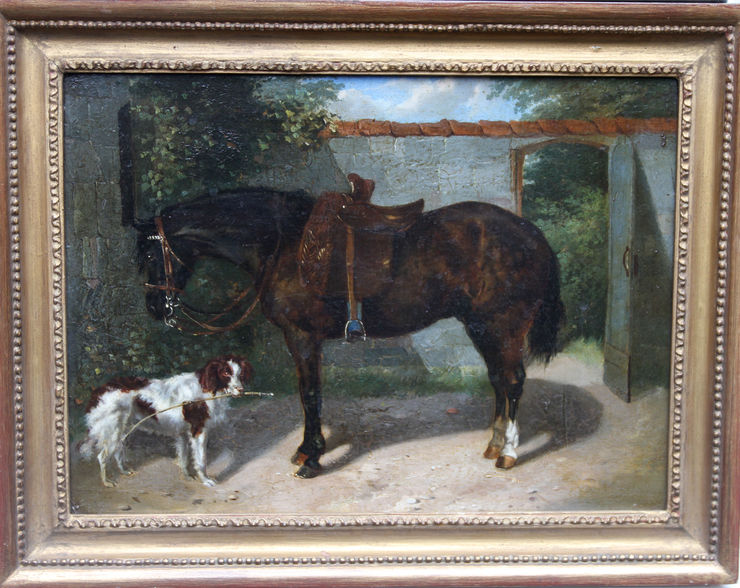 john frederick herring (circle) -horse and dog  -richard taylor fine art