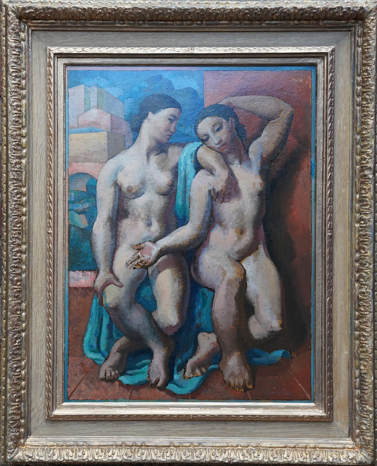 Thirties Portrait of Two Nude Women by Lionel Ellis at Richard Taylor Fine Art