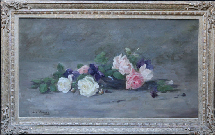 Roses and Violets Scottish Floral by Louise Ellen Perman at Richard Taylor Fine Art