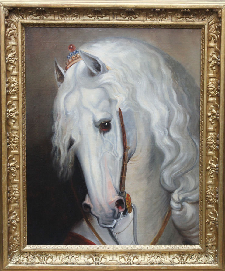 old master dutch -lipizzaner stallion framed richard taylor fine art