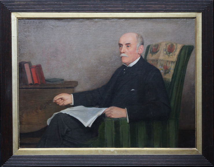 Edwardian Portrait of a  Gentleman Reading by Onslow Ford at Richard Taylor Fine Art