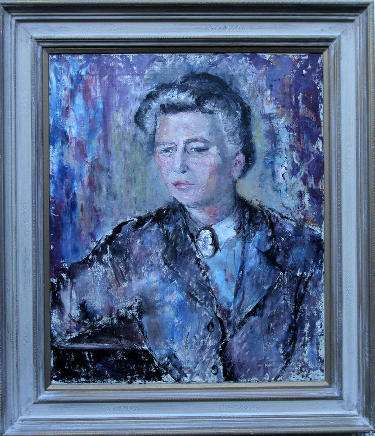 Portrait of a Lady in Purple by Pauline Glass at Richard Taylor Fine Art