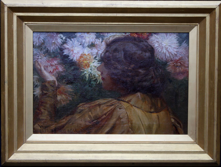 Surrounded by Flowers Victorian oil  by Robert Payton Reid at  Richard Taylor Fine Art