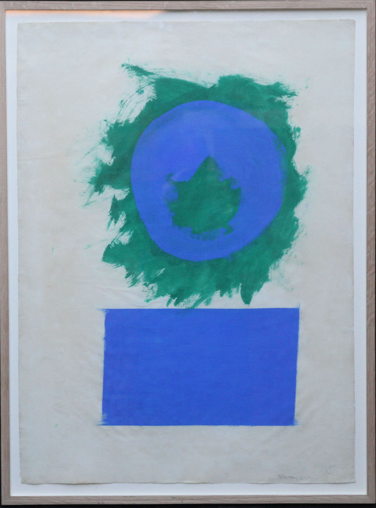 Blue and Green Forms British Abstract Art by Robyn Denny at Richard Taylor Fine Art