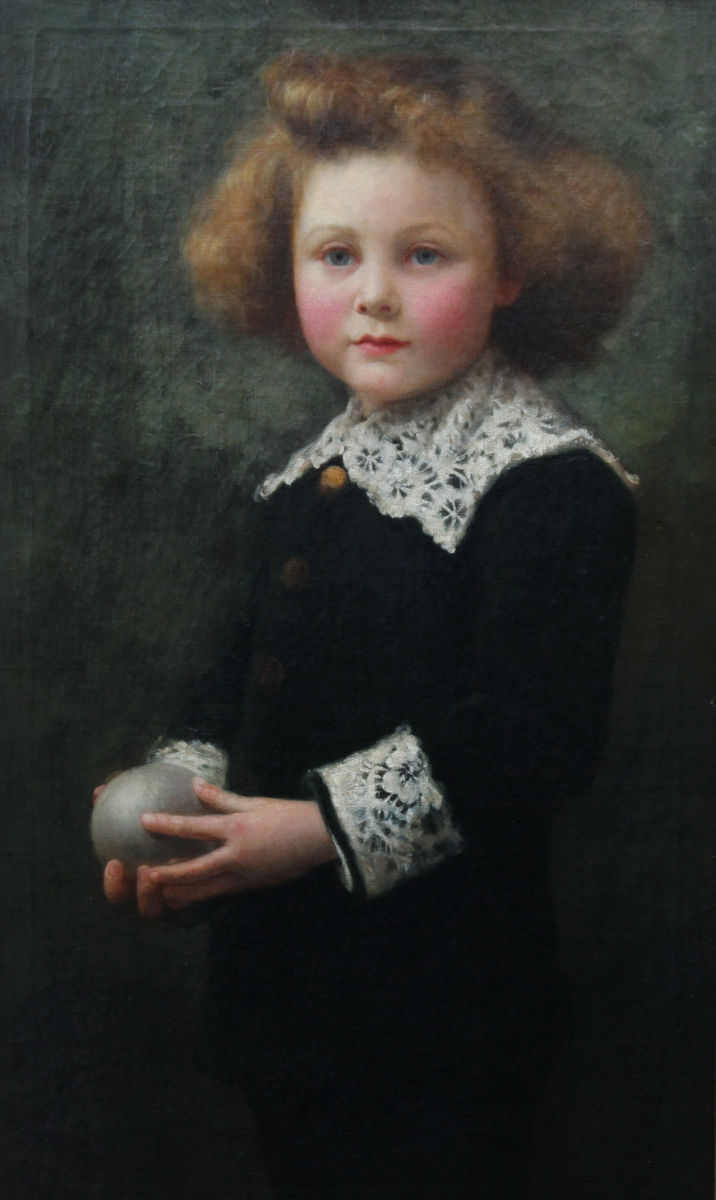 Young Boy Victorian Oil Portrait by Samuel G Enderby Richard Taylor Fine Art