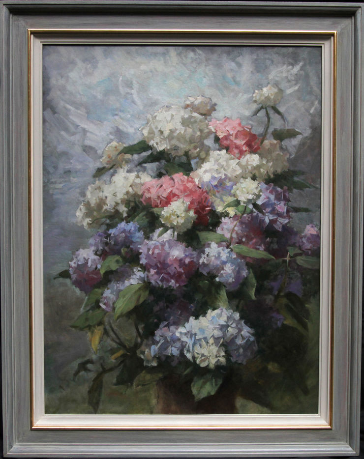 samuel melton fisher -british impressionist floral oil painting - richard taylor fine art -framed