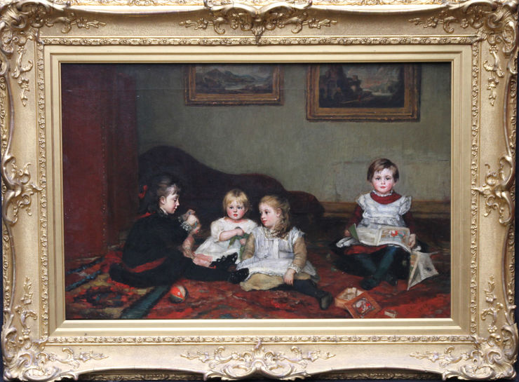 Victorian Children Playing by Susan Isabel Dacre at Richard Taylor Fine Art