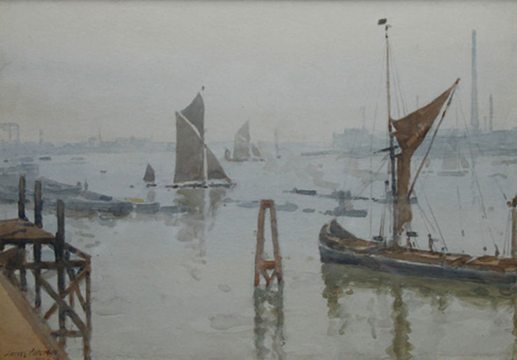 Thames at Greenwich by Scottish Glasgow Boy James Paterson at Richard Taylor Fine Art
