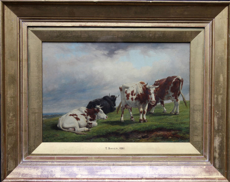 British Cattle Landscape by Thomas Baker of Leamington at Richard Taylor Fine Art