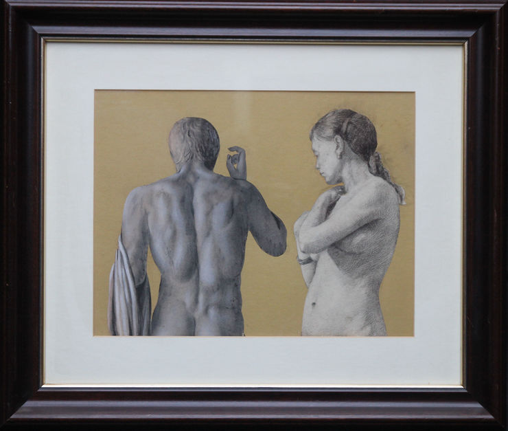 Thomas Cooper Gotch - Standing Nude Figures. British Newlyn school painting. Visit Richard Taylor Fine Art
