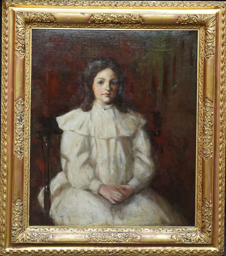Scottish Portrait of a Young Girl by William Cuthbertson at Richard Taylor Fine Art