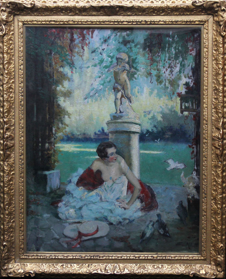 William Ablett  Fin d'Ete  End of Summer. French Art Deco portrait oil painting Visit Richard Taylor Fine Art
