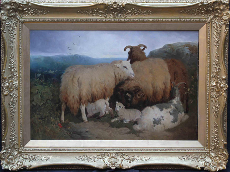Sheep on Mountain Victorian Art by William Watson at Richard Taylor Fine Art