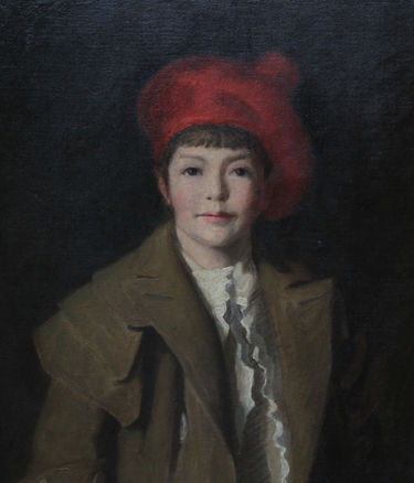 Portrait of a Child in Red Tam O'Shanter Hat