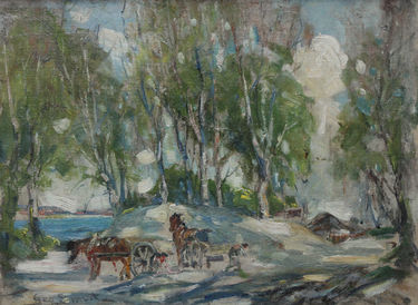 Working Horses in a Scottish Landscape