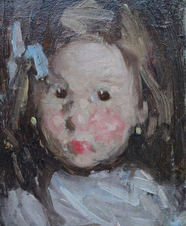 Portrait of a Child with Blue Bow. 