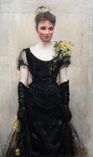 ../The Debutante 19thC society portrait by Annie Louisa Swynnerton at Richard Taylor Fine Art